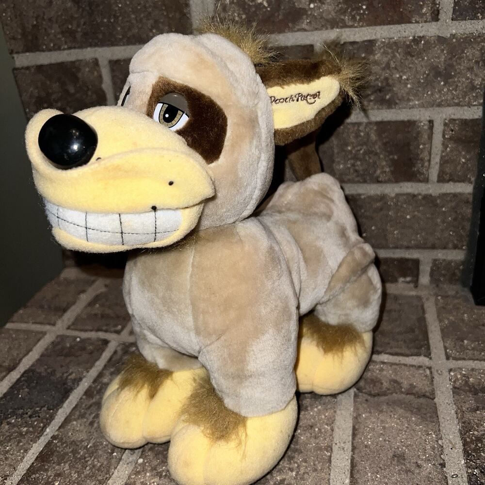 Vintage Tonka Pooch Patrol Spike Plush Dog 10’’ 1990 Flip Lips Snarl/Smile